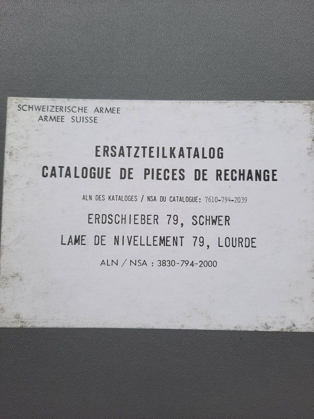 Libri: Erdschieber 79, Schwer - Ersatzteilkatalog – Usato da Ruswil venduto da Sammlergeist 1