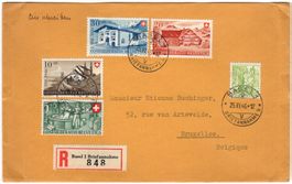 Pro Patria 1946 Satzbrief per Chargé nach BRUXELLES Belgien