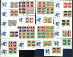 1986  USA UNO FLAGGEN der Nationen Kompl.Serie Bogen **+ FDC