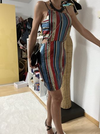 Glitzerkleid Streifen Muster Gr S neu(89.90 chf )