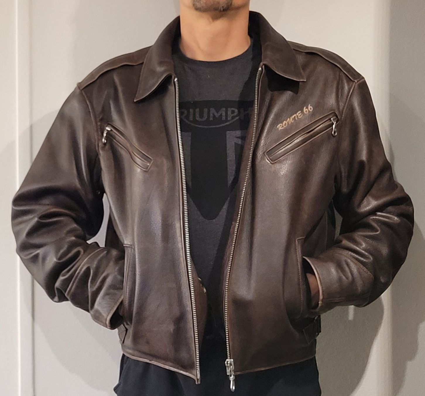 Giacche: Route 66 Lederjacke / Biker / Caferacer Grösse L – Usato da Emmen venduto da Boeneler 1