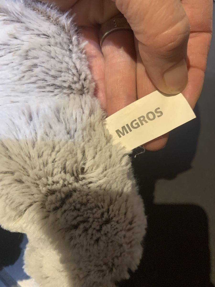 Migros Giocattoli: MIGROS Teddybär hellbraun mit Schleife – Usato da Winterthur venduto da amapola 5