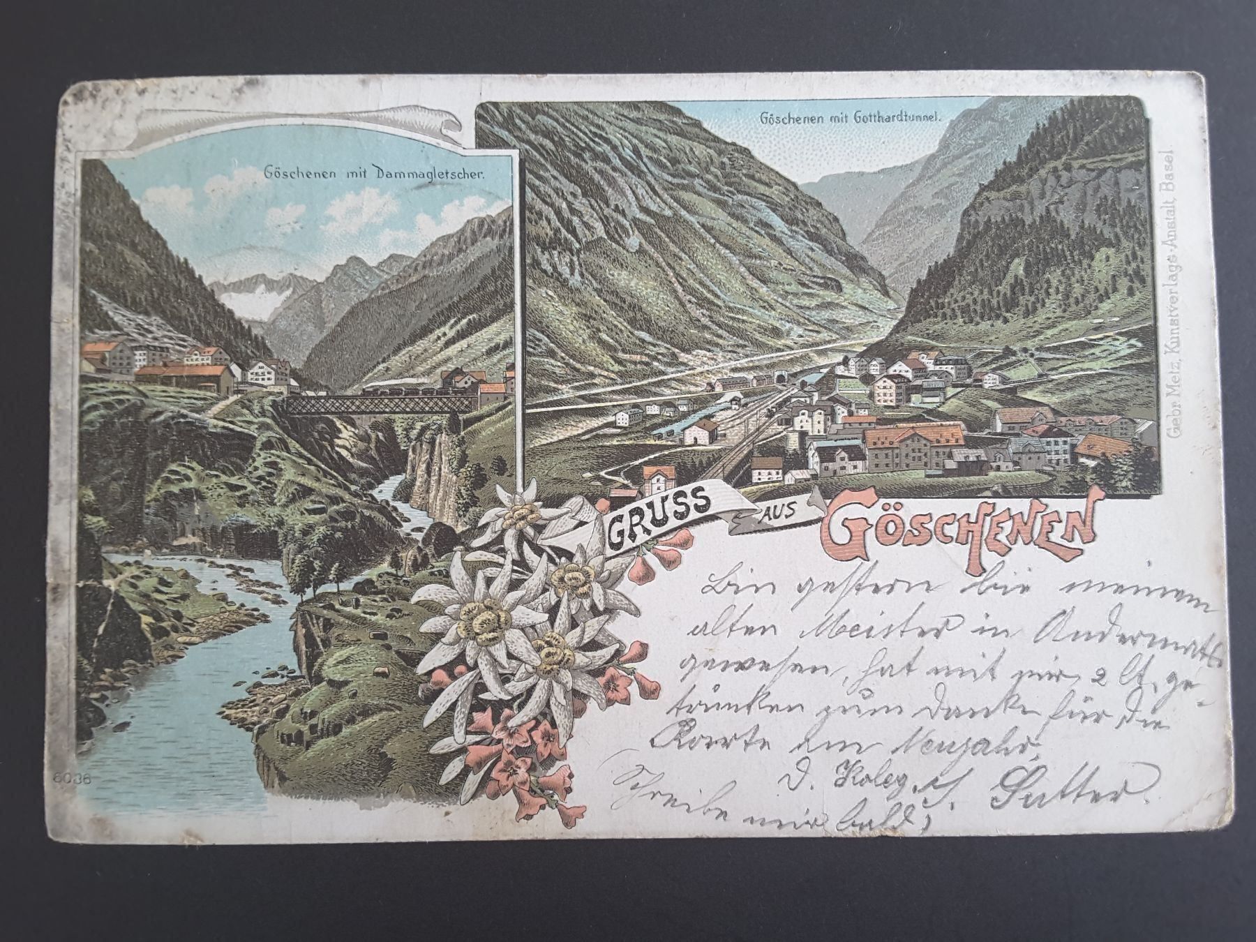 Cartoline postali: AK/Litho  UR Gruss aus Göschenen 1900 – Usato da Reichenburg venduto da Pipo-67