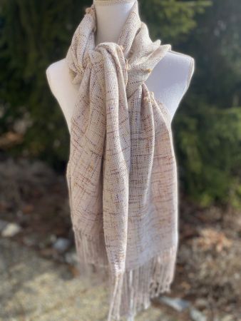 Neuf - châle tissé à la main- merino et soie