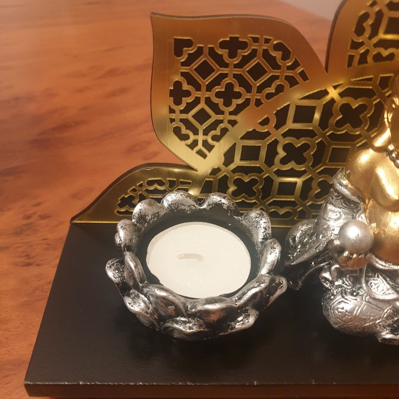 Bougeoirs: Teelichthalter "Happy Buddha", schwarz/messing – Neuf avec emballage d'origine à Neuendorf par DeSiriA 3