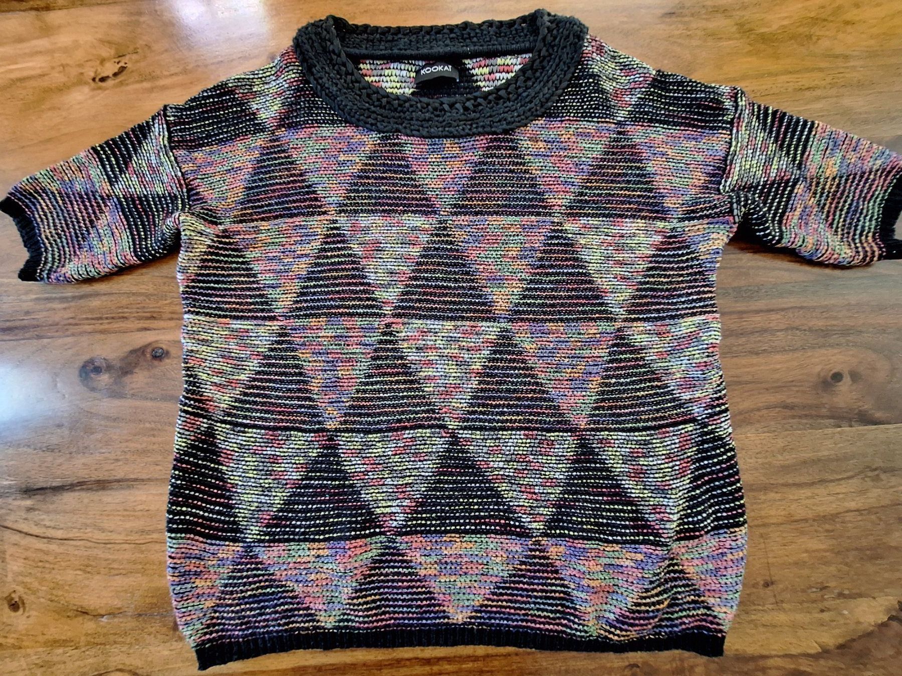 Kookai T-Shirts: Strickshirt Kookai buntes Rautenmuster – Neu (gemäss Beschreibung) aus Dietikon von lizzy010