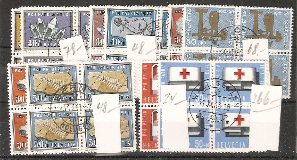 Alle Briefmarken: 1958/9 Höchstwert 10 B/4 gest. – Gebraucht aus Lausanne von Whorvath