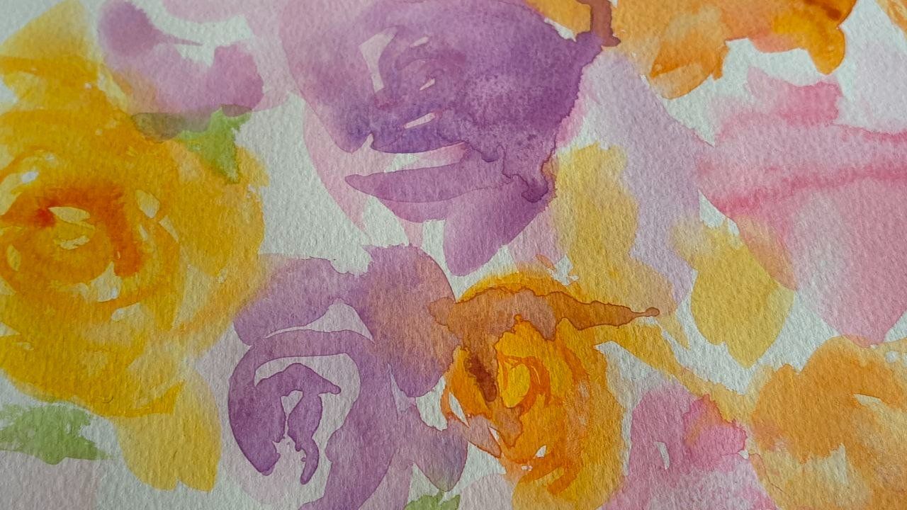 Dipinti: Rosen Aquarell Bild – Nuovo e nell'imballaggio originale da Zürich venduto da Margacrea 4