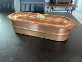 Ancienne Poissonnière en Cuivre Étamé