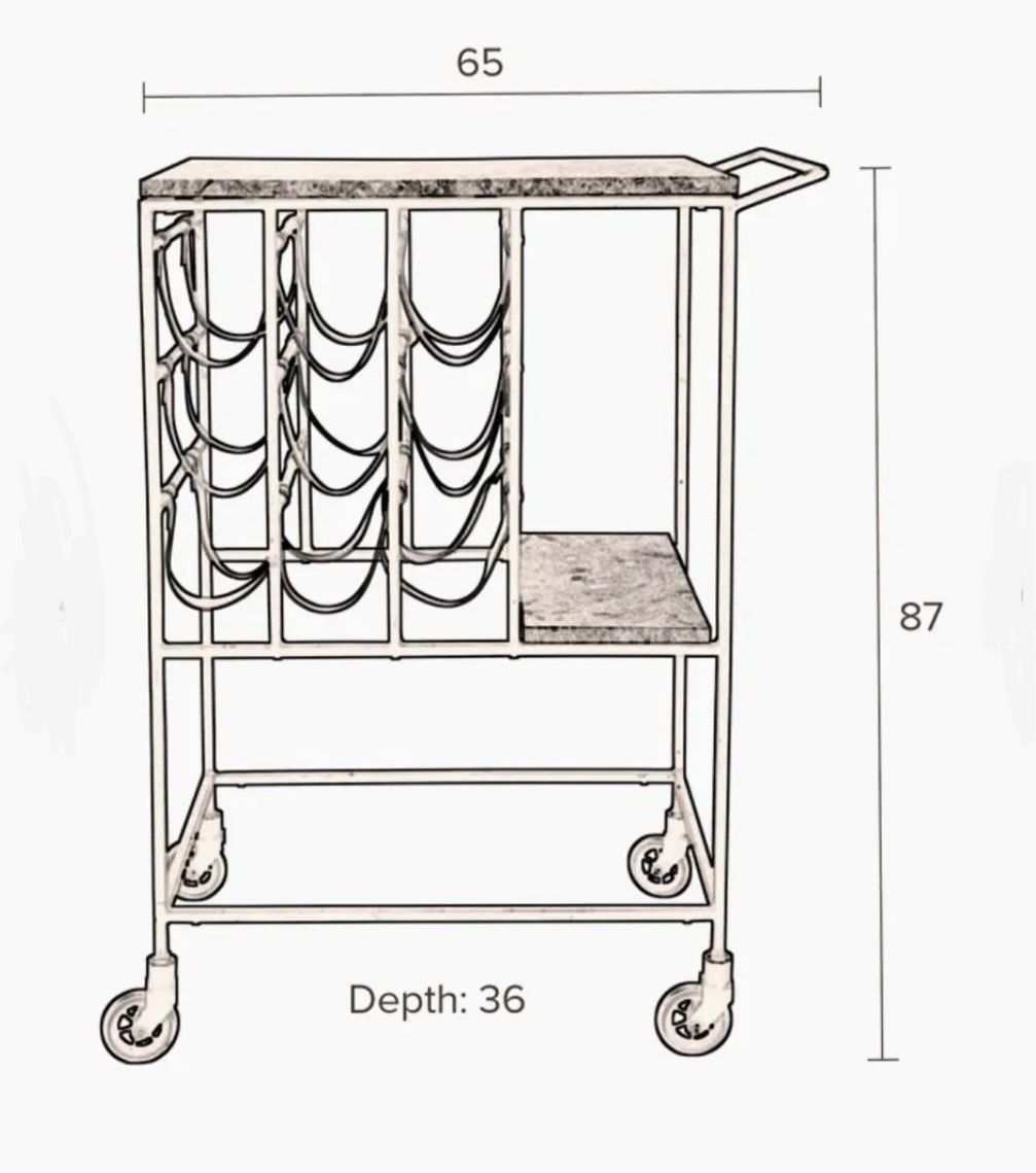 Carrelli di servizio: Servierwagen von Dutchbone, Eisen, Marmor – Usato da zürich venduto da precious_things 8