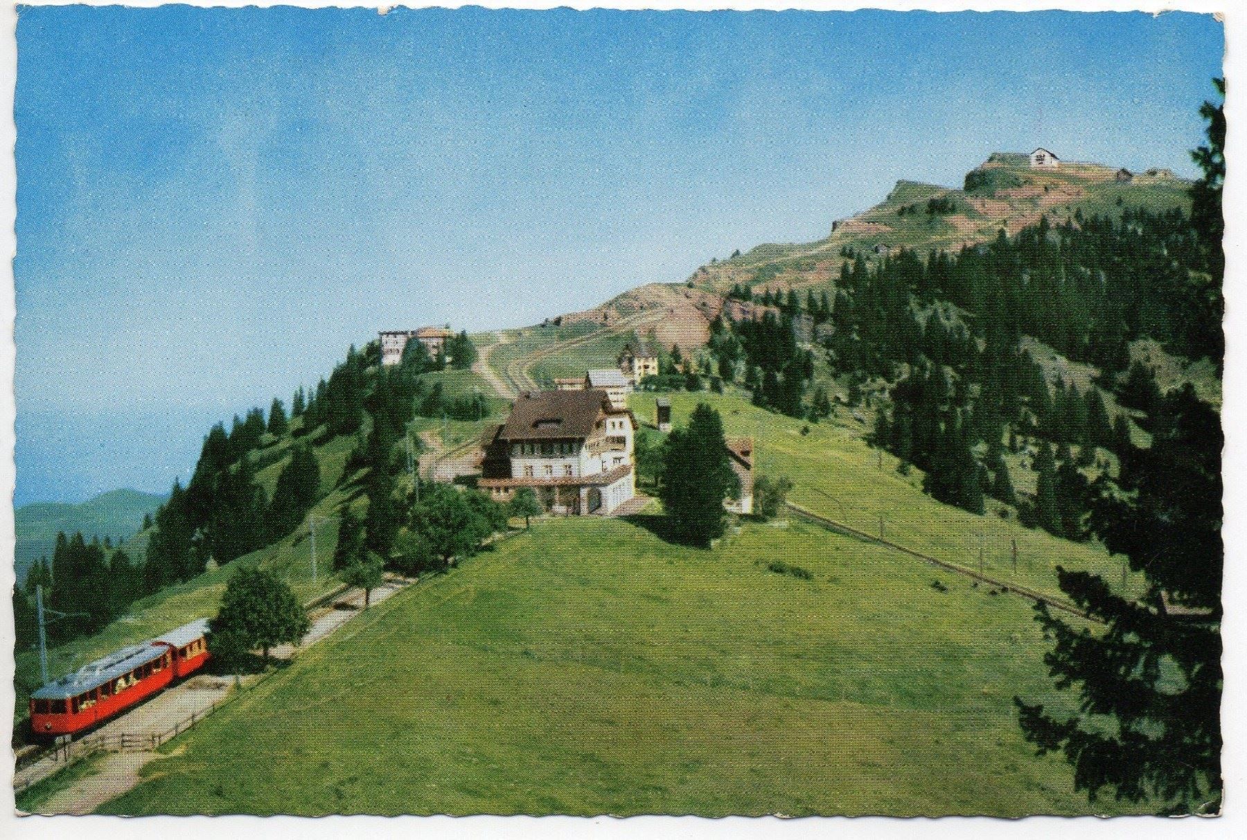 Cartoline postali: RIGI STAFFEL gegen Kulm, Rigi-Bahn – Usato da Jona venduto da philajona