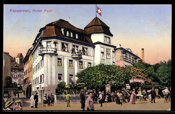 Ansichtskarten: AK Rapperswil, Hotel Post – Gebraucht aus Berlin von bartko-reher