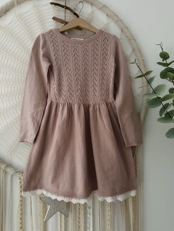 Mädchen Strickkleid Gr. 110/116