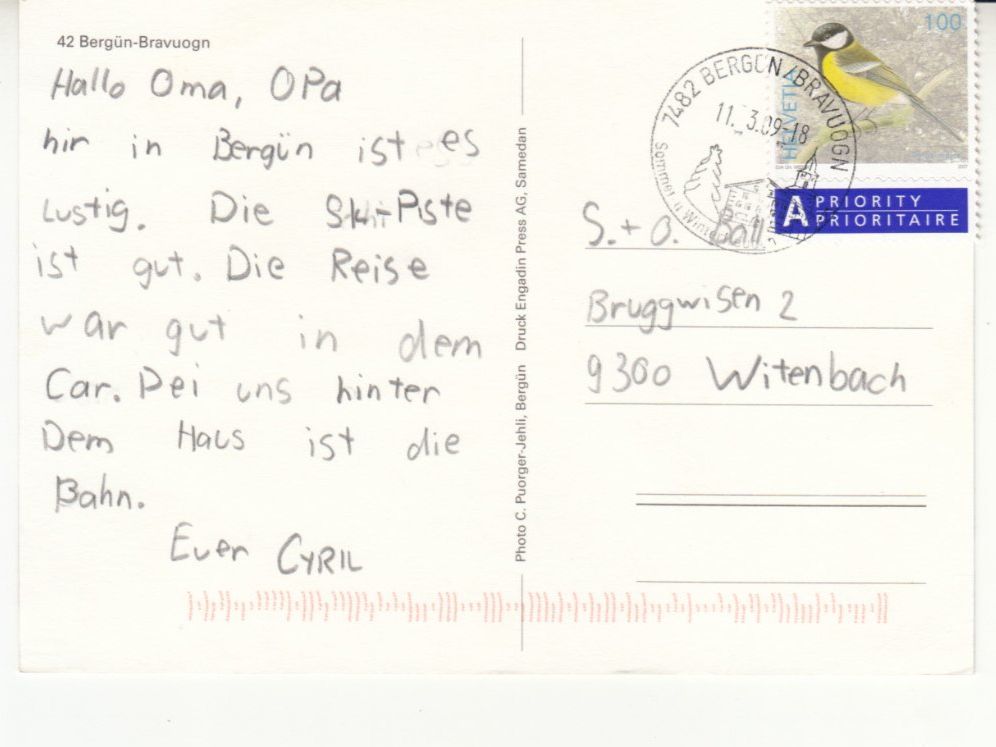 Cartoline postali: Bergün 2009 – Usato da Bürglen TG venduto da StampGraf 1
