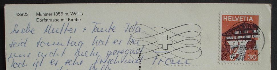 Ansichtskarten: MÜNSTER Dorfstrasse mit Kirche – Gebraucht aus Jona von philajona 1