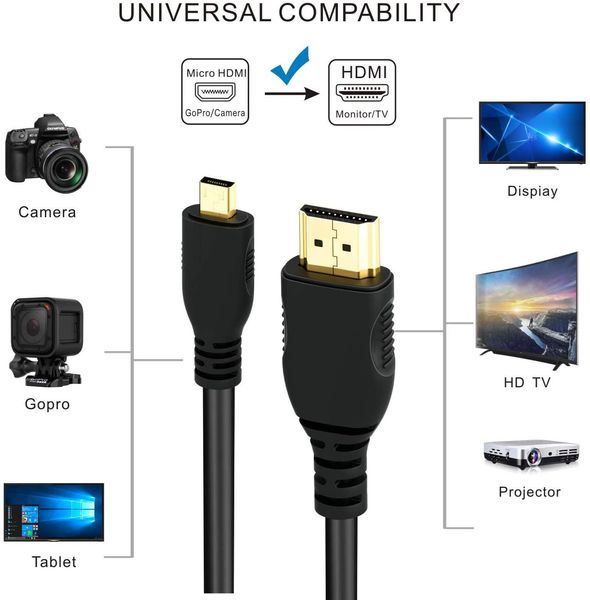Cavi: 1,5m Micro HDMI Kabel auf HDMI Stecker Type D zu Type A – Nuovo e nell'imballaggio originale da Buchs SG venduto da myeasyshop_buchs 1