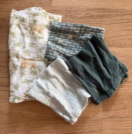 Set aus 4 Musselintücher / Nuschi / Nuscheli für Baby