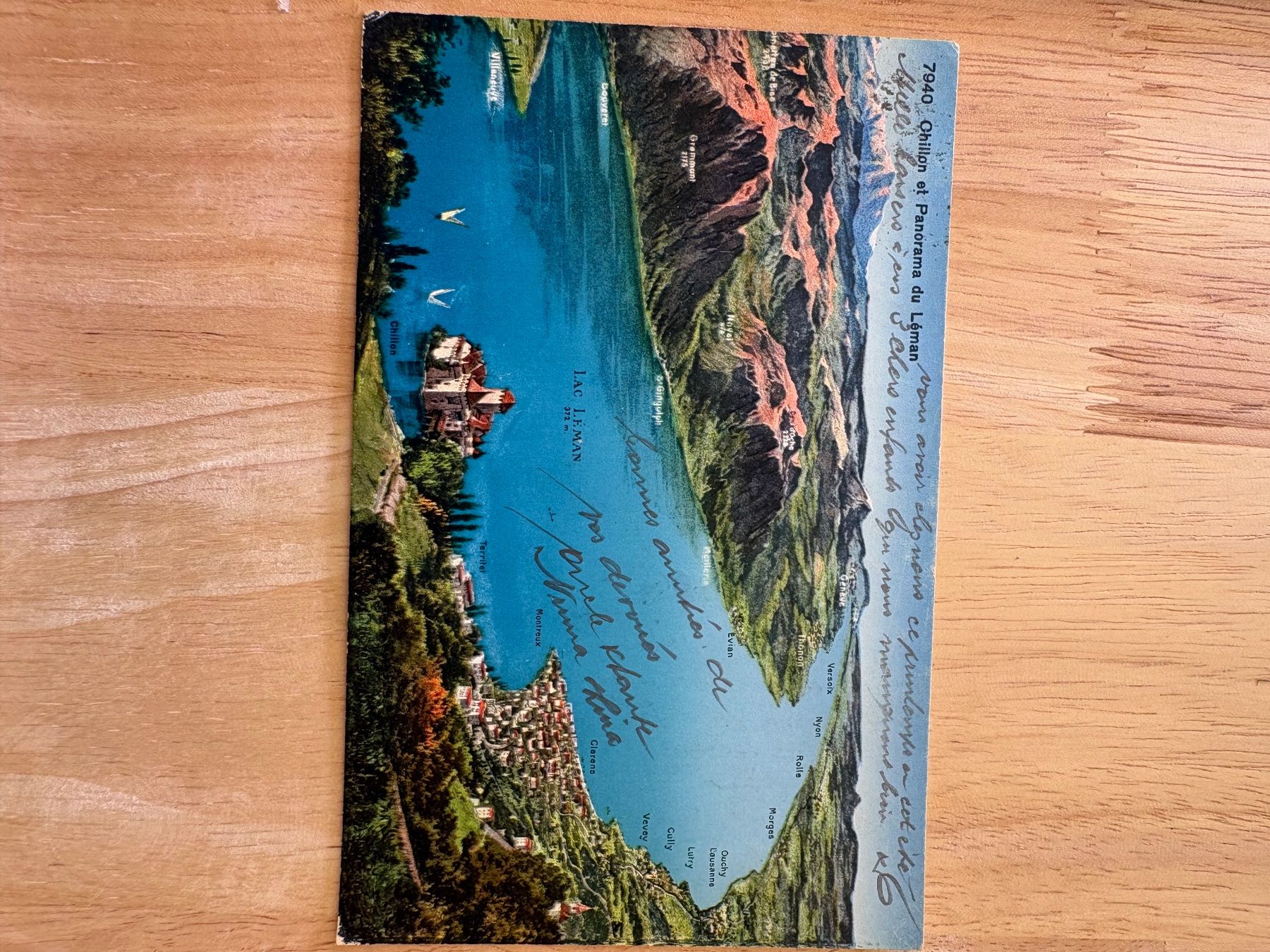 Cartoline postali: carte postale Chillon et Panorama du Léman – Usato da Versoix venduto da Titina5