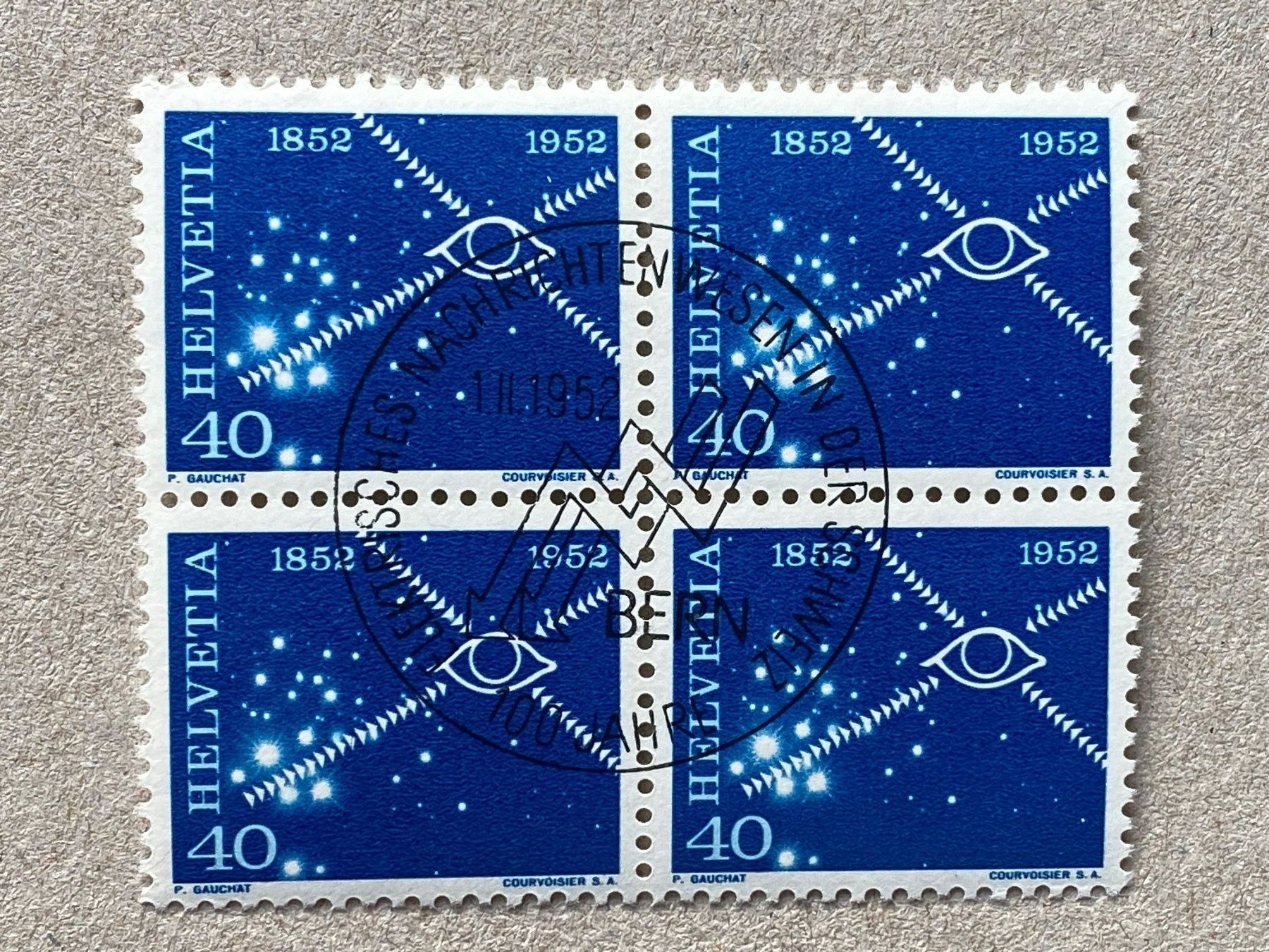 Tutti i francobolli: 312, Viererblock ET, Rückseite ** – Usato da Aarau venduto da hilde47