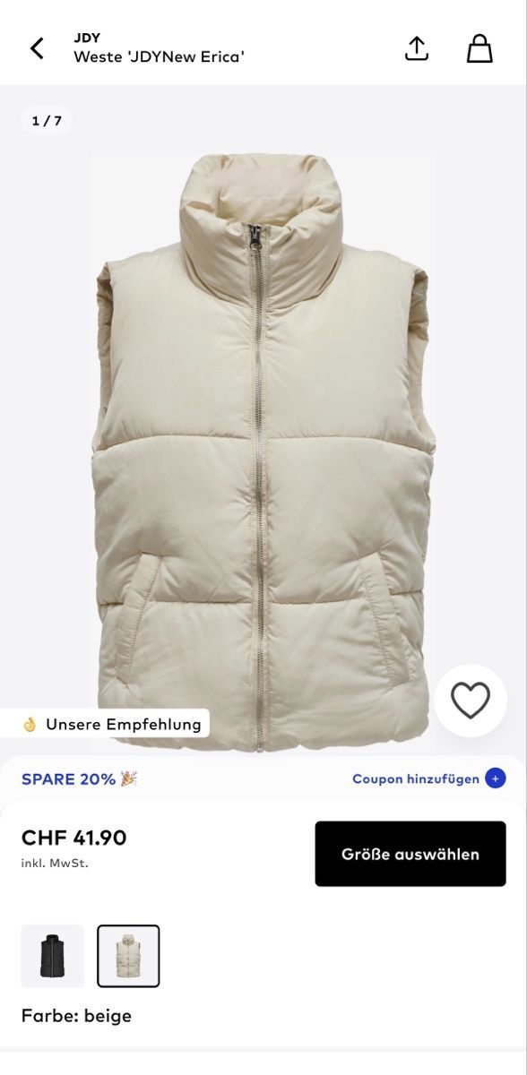 Gilet & Giacche senza maniche: Weste in Beige, Gr. L, neuwertig – Usato da Olten venduto da Sarastuebi 1