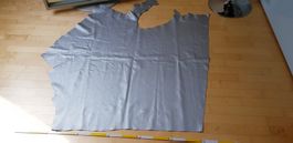 SALE - Leder Haut silber (echtes Nappa Rindsleder)