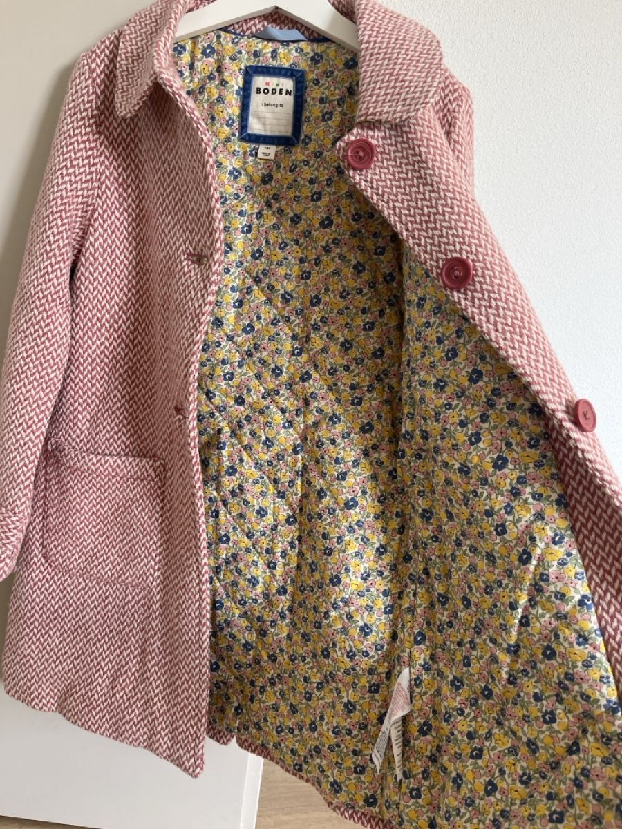 Mini Boden Giacche & Cappotti: Mini Boden Coat Size 7-8Y pink herringbone wool coat – Nuovo (secondo la descrizione) da Küssnacht am Rigi venduto da eni_fl2x 3