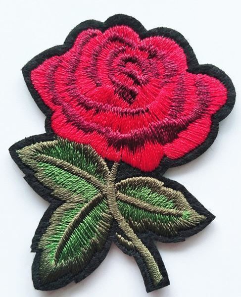 Patches: Patch applique thermo ROSE rouge env.7cm – Neu und originalverpackt aus St-Imier von goodber