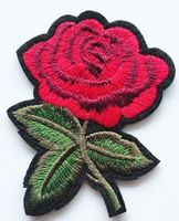Patch applique thermo ROSE rouge env.7cm
