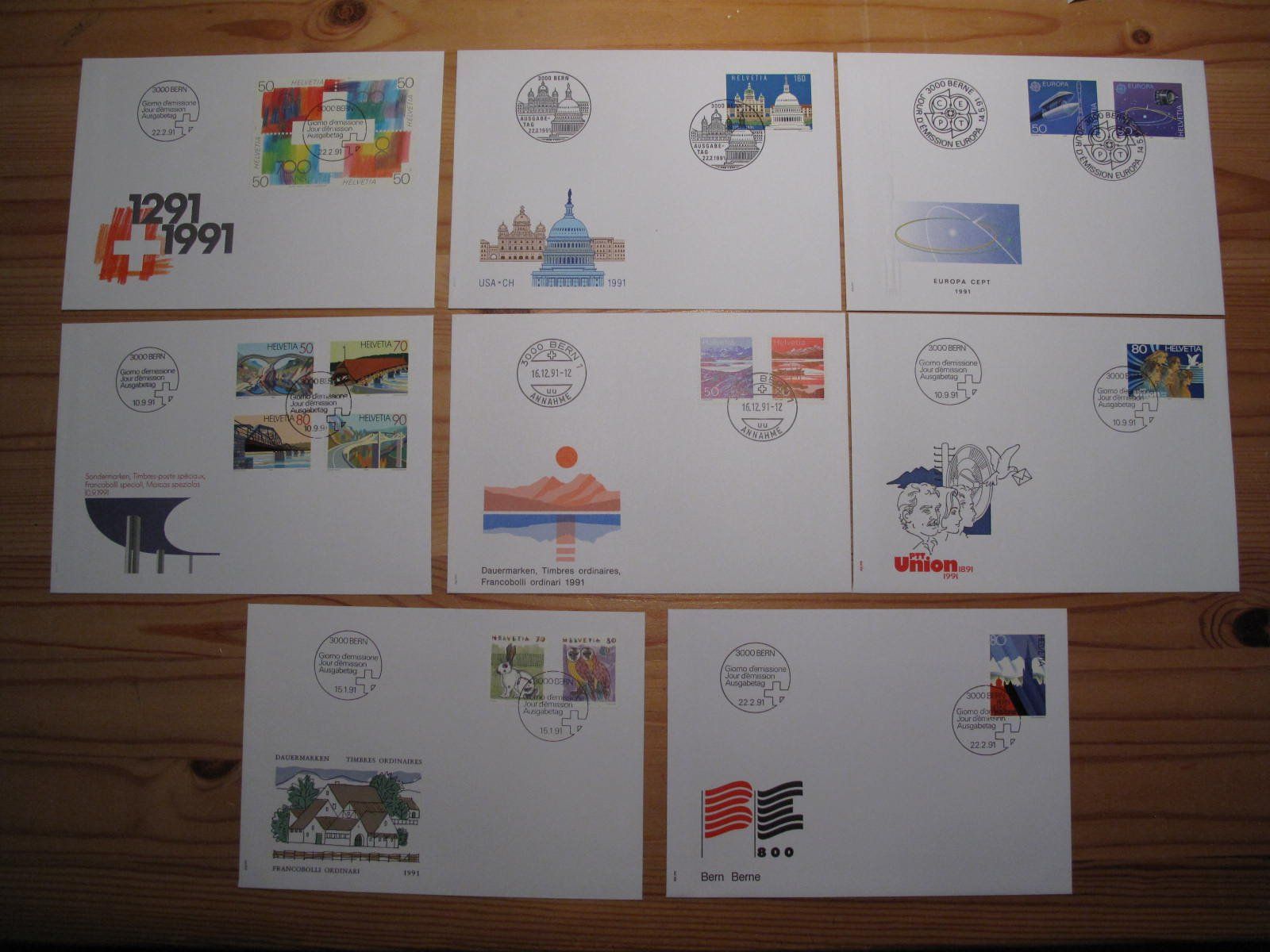Tutti i francobolli: Schweiz FDC 1991 – Usato da Wil SG venduto da fva01