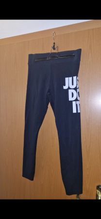 Nike Leggings, Gr. M, Schwarz, "Just Do It" Schriftzug