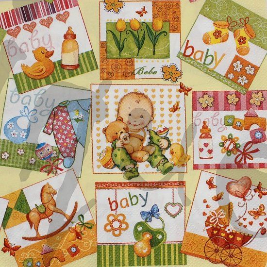 Tovaglioli: Serviette baby gelb (e40) 2Stk. – Nuovo (secondo la descrizione) da Schlatt TG venduto da kreativ-atelier