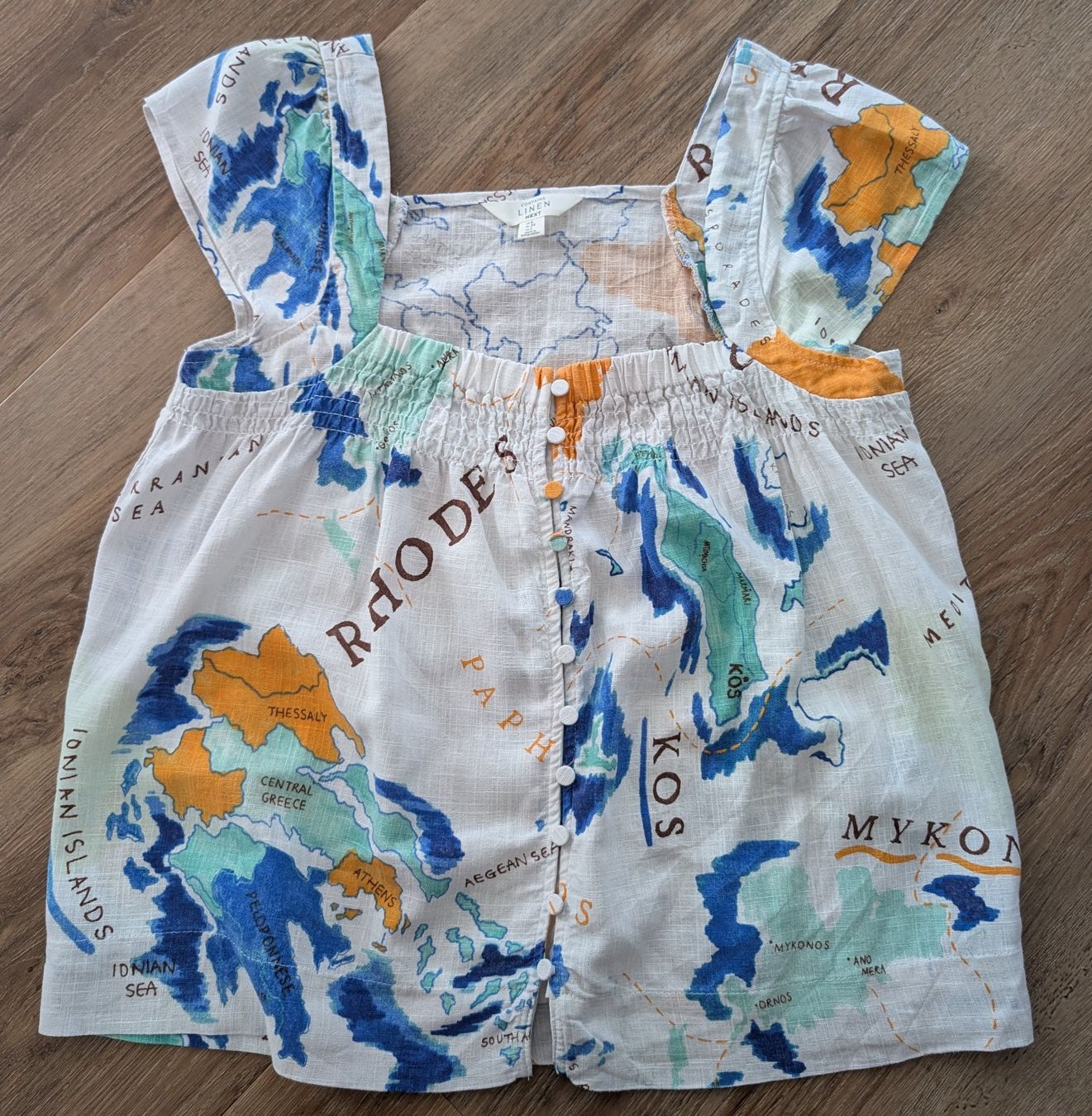 Next Camicette: Next Leinen Top mit Kartenprint – Nuovo (secondo la descrizione) da Lachen SZ venduto da numberphile