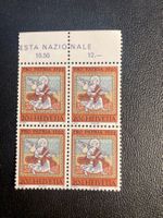 Schweiz 1966 Pro Patria Abart rechtes Auge auf der Wange 4er