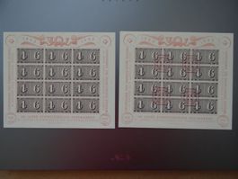 Kleinbogen 100 Jahre Schweiz. Postmarken mit ET + ** ab 1.-