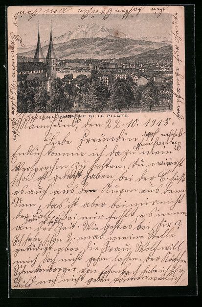 Cartoline postali: Litho Luzern, Panorama et le Pilate – Usato da Berlin venduto da bartko-reher
