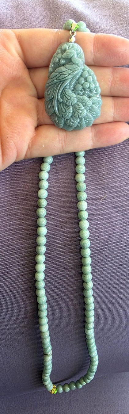 Mineralien & Heilsteine: 🦚💚 Jadeit Pfau an Kette ✨ – Neu und originalverpackt aus Matzingen von Shay_Crystalz 1