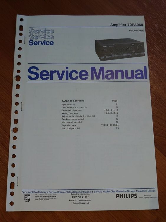 Philips Service Manual Amplifier FA960 | Kaufen auf Ricardo