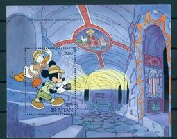 BHUTAN, MICKEY, DONALD DUCK, ALEXANDRIA 1984, postfrisch