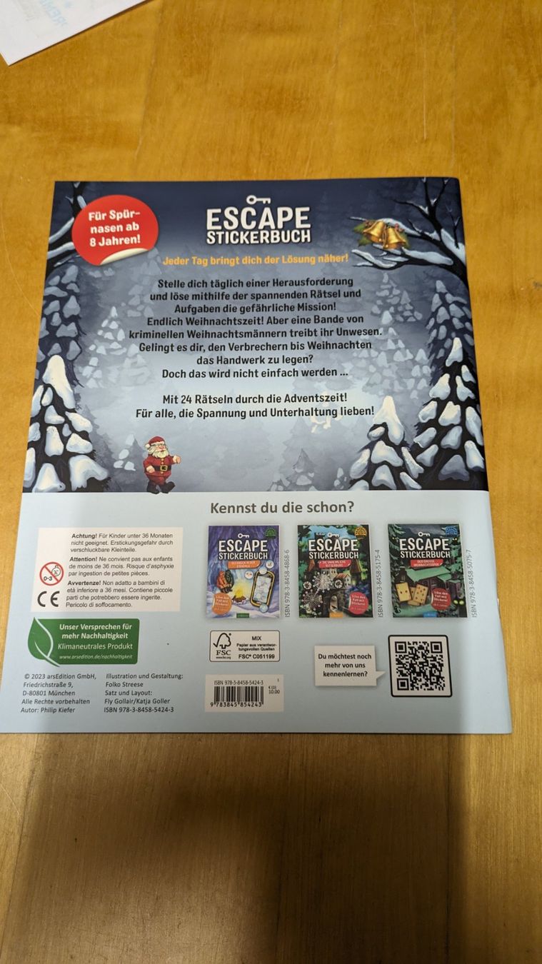 Kalender: Escape Stickerbuch - Adventskalender – Neu und originalverpackt aus Staufen von Fleby84 1