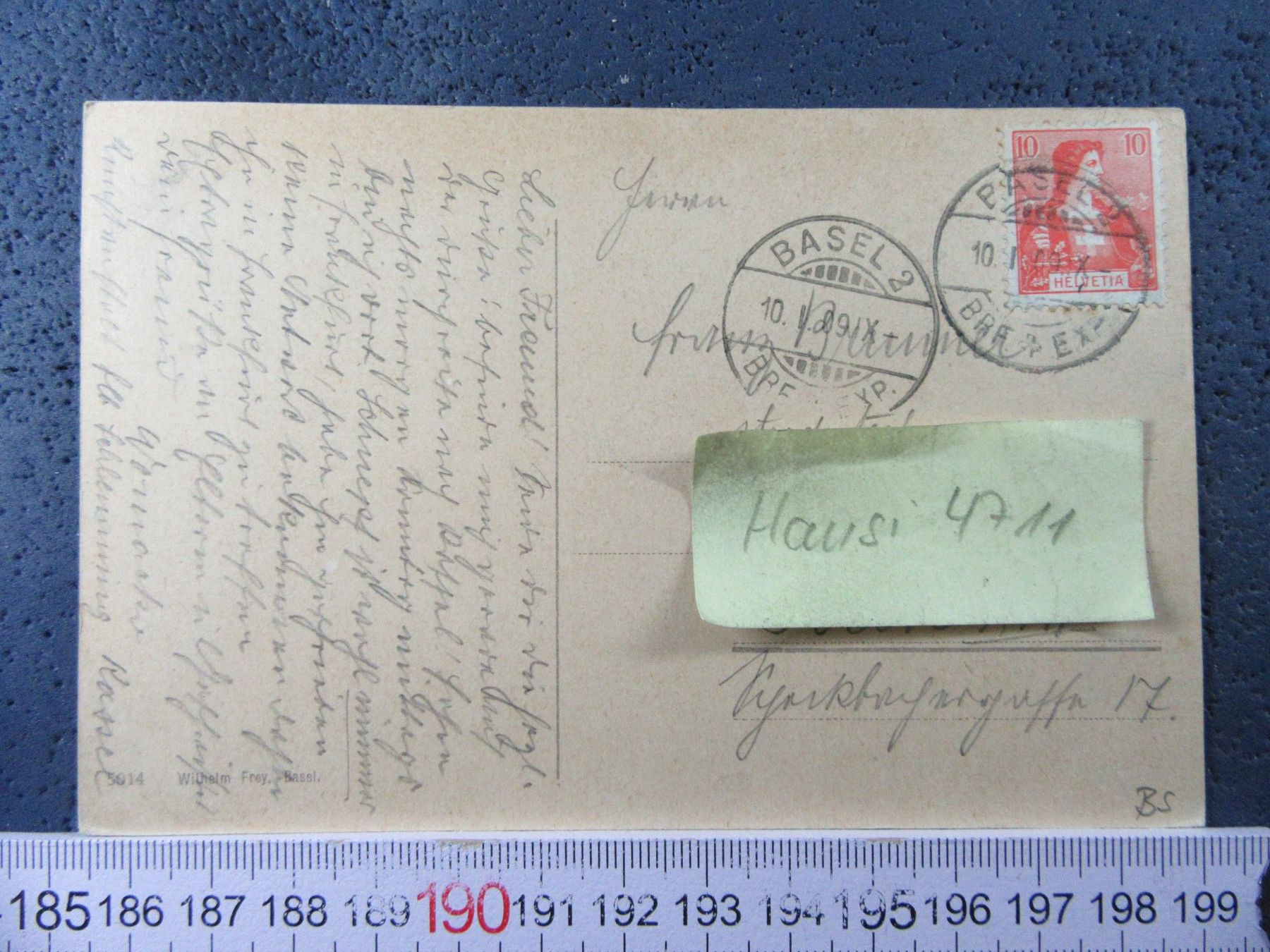 Cartoline postali: BASEL 1909 TOTALANSICHT AK-BS – Usato da Ettingen venduto da Hausi4711 1
