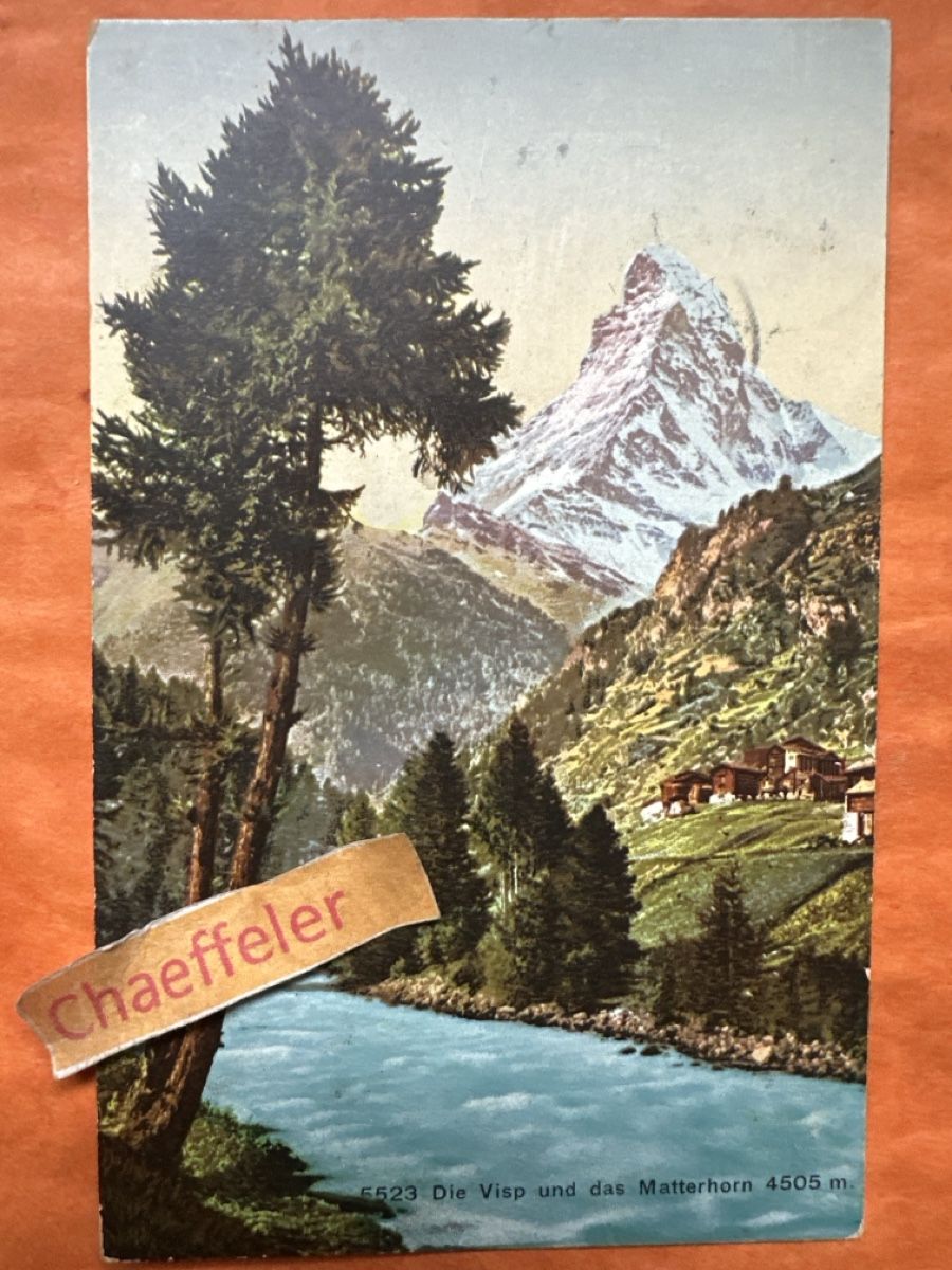 Ansichtskarten: 1916 Originale Ansichtskarte "Visp und Matterhorn"  – Gebraucht aus Zürich von Chaeffeler