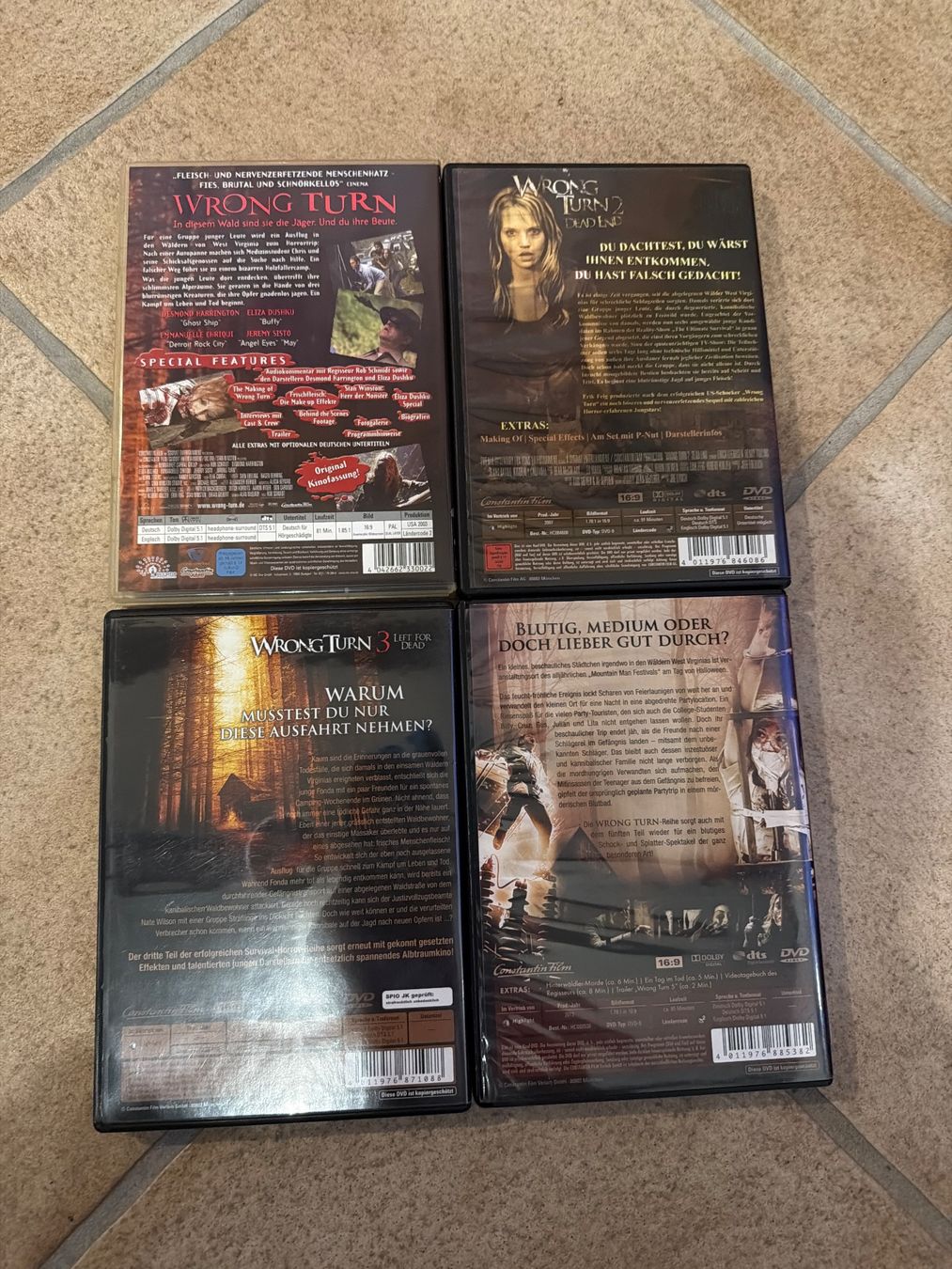 Tous les DVDs: Wrong Turn DVD Set Teil 1, 2, 3 und 5 – D'occasion à Dottikon par urs2030 3