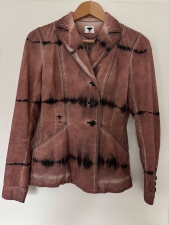DIOR ,taillierter Blazer, Tie-day print, rostrost/schwarz 34