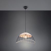 Pendelleuchte, Rattan, Metall, 48 cm Ø