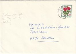 1 Tag VOR dem Ausgabetag gestempelter PJ-Bedarfsbrief v 1982