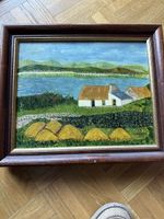 Tableau Huile Paysage Irlandais Année 1980 Signé Encadré