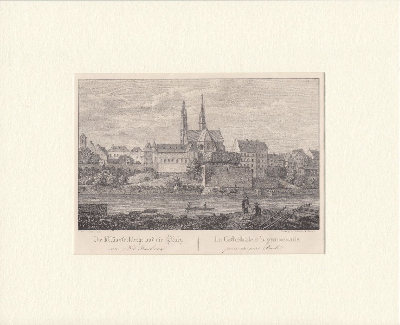 Ansichtskarten: BASEL MÜNSTERKIRCHE & PFALZ LITHOGRAPHIE – Antik aus Grüningen von Kartensammler 1