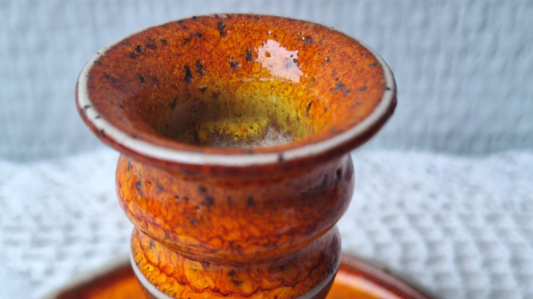 Bougeoirs: Keramik Kerzenständer  orange "Studio Pottery" – D'occasion à Dornach par majo8689 8