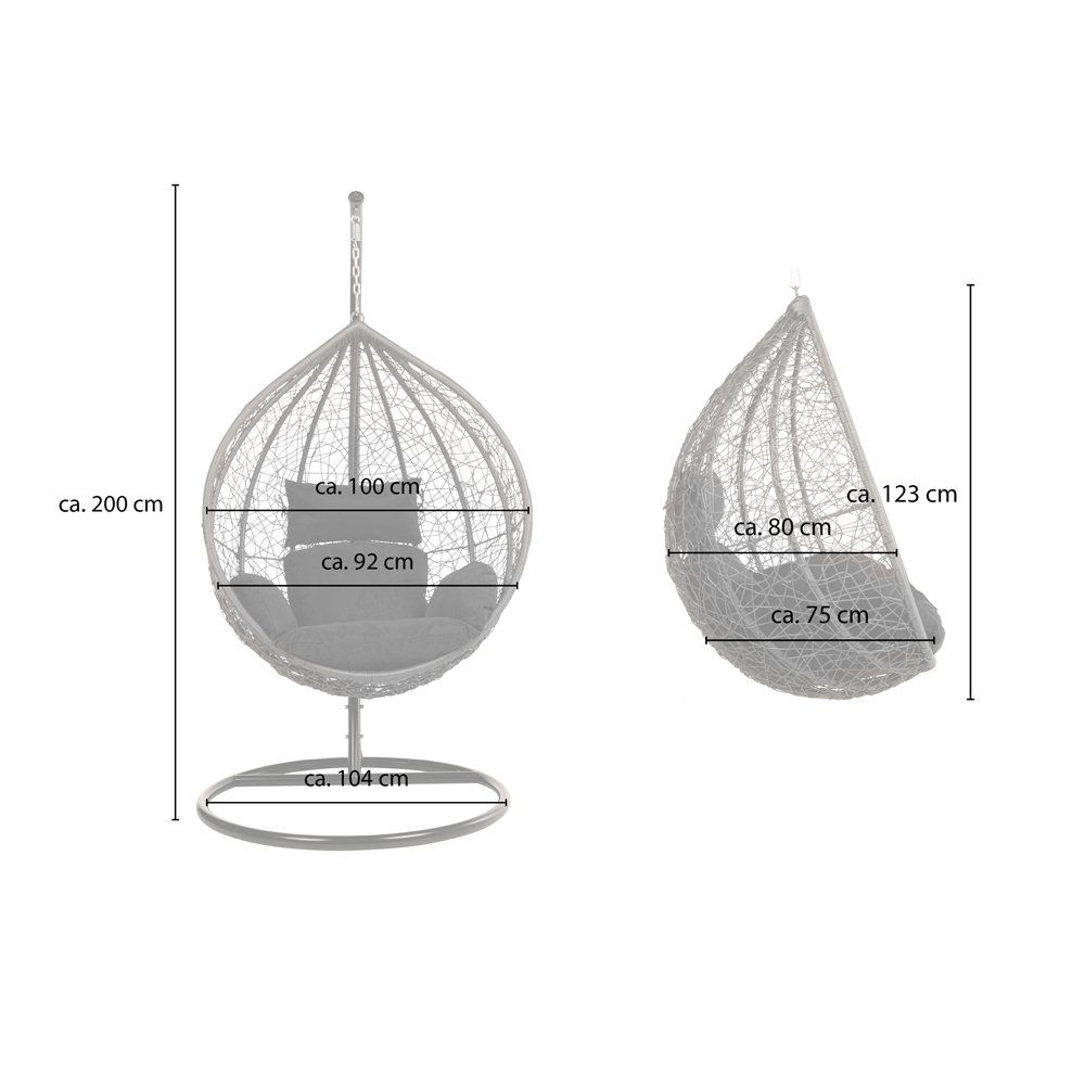 Poltrone pensili da giardino: 21362 - Polyrattan Hängesessel CUBA - SCHWARZ – Nuovo e nell'imballaggio originale da Wallenwil venduto da toesstal-vertrieb 9