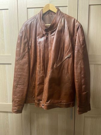 Herren Lederjacke Gr. 52 Braun Übergangsjacke